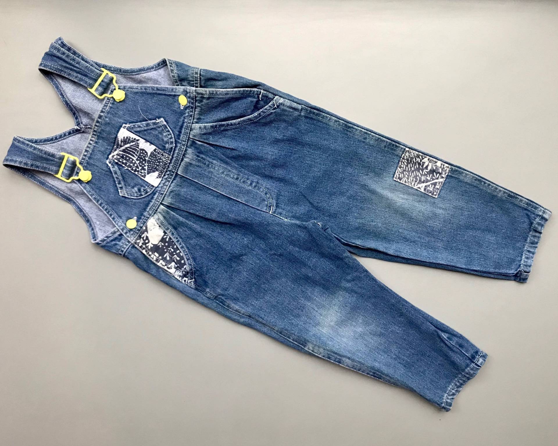 Vintage Mädchen Floral Jeans Overalls Latzhose 18-24 Monate 1990Er Retro Blau von OrangesandLemonsJnr