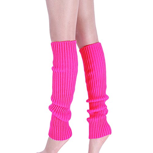 Beinwärmer für Damen, Beinlinge aus Baumwolle, Beinstulpen Stulpen Legwärmer, Warm und Bequem Stulpen, Damen Stulpen Beinwärmer Strümpfe Overknees, Beinstulpen in Einheitsgröße (Hot pink, One Size) von Orbgons