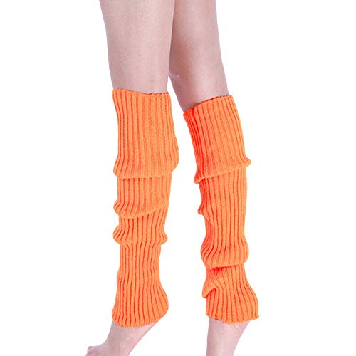 Beinwärmer für Damen, Beinlinge aus Baumwolle, Beinstulpen Stulpen Legwärmer, Warm und Bequem Stulpen, Damen Stulpen Beinwärmer Strümpfe Overknees, Beinstulpen in Einheitsgröße (Orange, One Size) von Orbgons