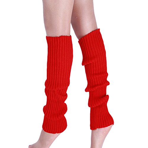 Beinwärmer für Damen, Beinlinge aus Baumwolle, Beinstulpen Stulpen Legwärmer, Warm und Bequem Stulpen, Damen Stulpen Beinwärmer Strümpfe Overknees, Beinstulpen in Einheitsgröße (Red, One Size) von Orbgons