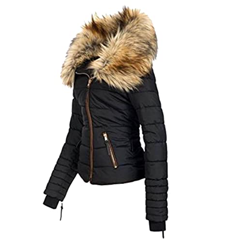 Damen Jacket Cropped Jacket Steppjacke Damen Daunenjacke Packbar Stehkragen Leichte Packbare Übergangsjacke Warme Winterjacke Damen Cropped Jacke Outdoor Damen Steppjacke (Black, S) von Orbgons