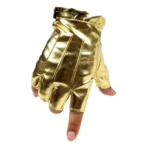 Handschuhe Ohne Finger Fingerlose Handschuhe Handschuhe ohne Finger Winter Warme Strickhandschuhe Arbeiten Camping Wandern Fingerlose Handschuhe Fingerless Gloves Winter Gloves PU (Gold, One Size) von Orbgons