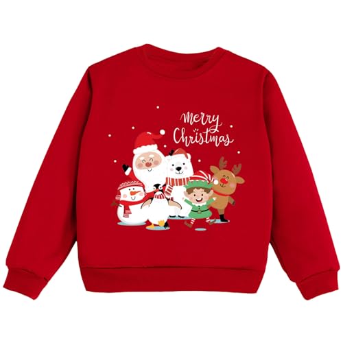 Kinder-Weihnachts Mädchen Pullover, Sweatshirt Dick Warme Weihnachtspullover Top Casual Langarm Rundhals Pulli Tops (Purple, 4-5 Years) von Orbgons