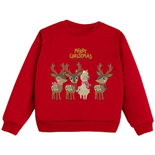 Kinder-Weihnachts Mädchen Pullover, Sweatshirt Dick Warme Weihnachtspullover Top Casual Langarm Rundhals Pulli Tops (Z2-Sky Blue, 8-9 Jahre) von Orbgons