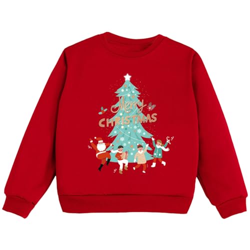 Kinder-Weihnachts Mädchen Pullover, Sweatshirt Dick Warme Weihnachtspullover Top Casual Langarm Rundhals Pulli Tops (Z3-Sky Blue, 8-9 Jahre) von Orbgons