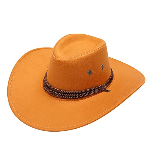 Orbgons Cowboy Cowgirl Hut Unisex Damen Herren Großer Krempe Sommerhüte Für Frauen Strandhut Mütze Reisen Kostüm Jazz Hüte für Wilden Westen Party Dress Up Fotoshooting von Orbgons