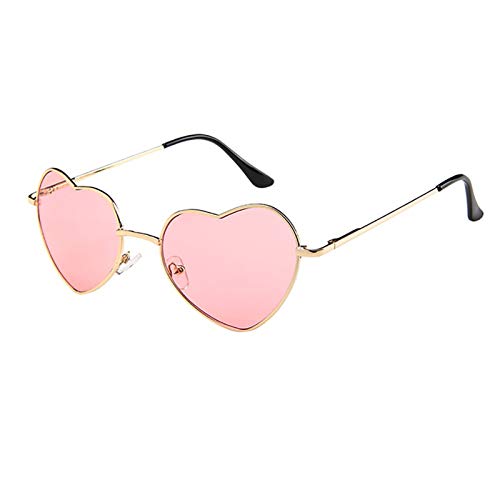 Orbgons Herren Damen Metallrahmen Damen Herzform Sonnenbrille Love Eyewear Brille Weihnachtsmann (Pink, One Size) von Orbgons