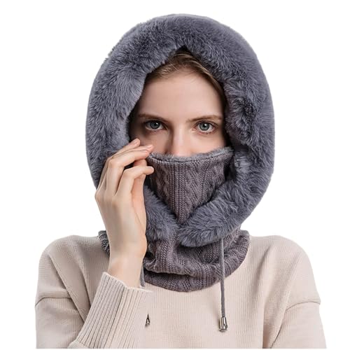 Orbgons Sturmhaube Gesichtsmaske Damen Winter Warme Balaclava Gesichtsmaske Winddichte Vollgesichtsmaske Verstellbare Skimaske Kapuzenschal Winter Fleecemütze für Skifahren Radfahren Universalgröße von Orbgons