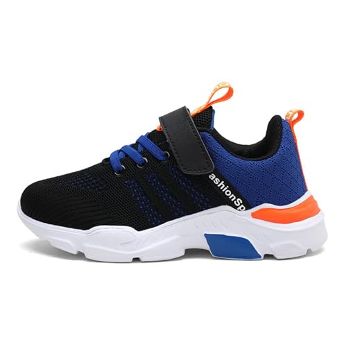 Sportschuhe Kinder Jungen Mädchen Modische Ganzjahres Hallenschuhe Turnschuhe Leicht Mesh Straßenlaufschuhe Atmungsaktiv Walkingschuhe Traiil Running Minimalist Walking Schuhe Outdoor (c-Blue, 28.5) von Orbgons