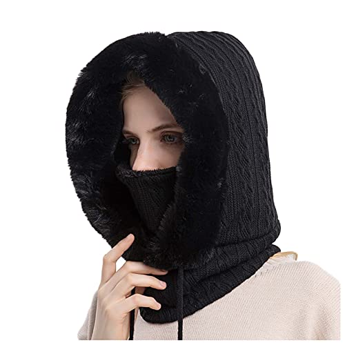 Sturmhaube Damen Gesichtsmaske Winter Warme, Balaclava Schlupfmütze Skimütze Radfahren Mütze Schal, Plüsch Samtkappe Skifahren Im freien reiten Gesicht Cold-Proof Integrated Kopfbedeckung Ohrenschutz von Orbgons