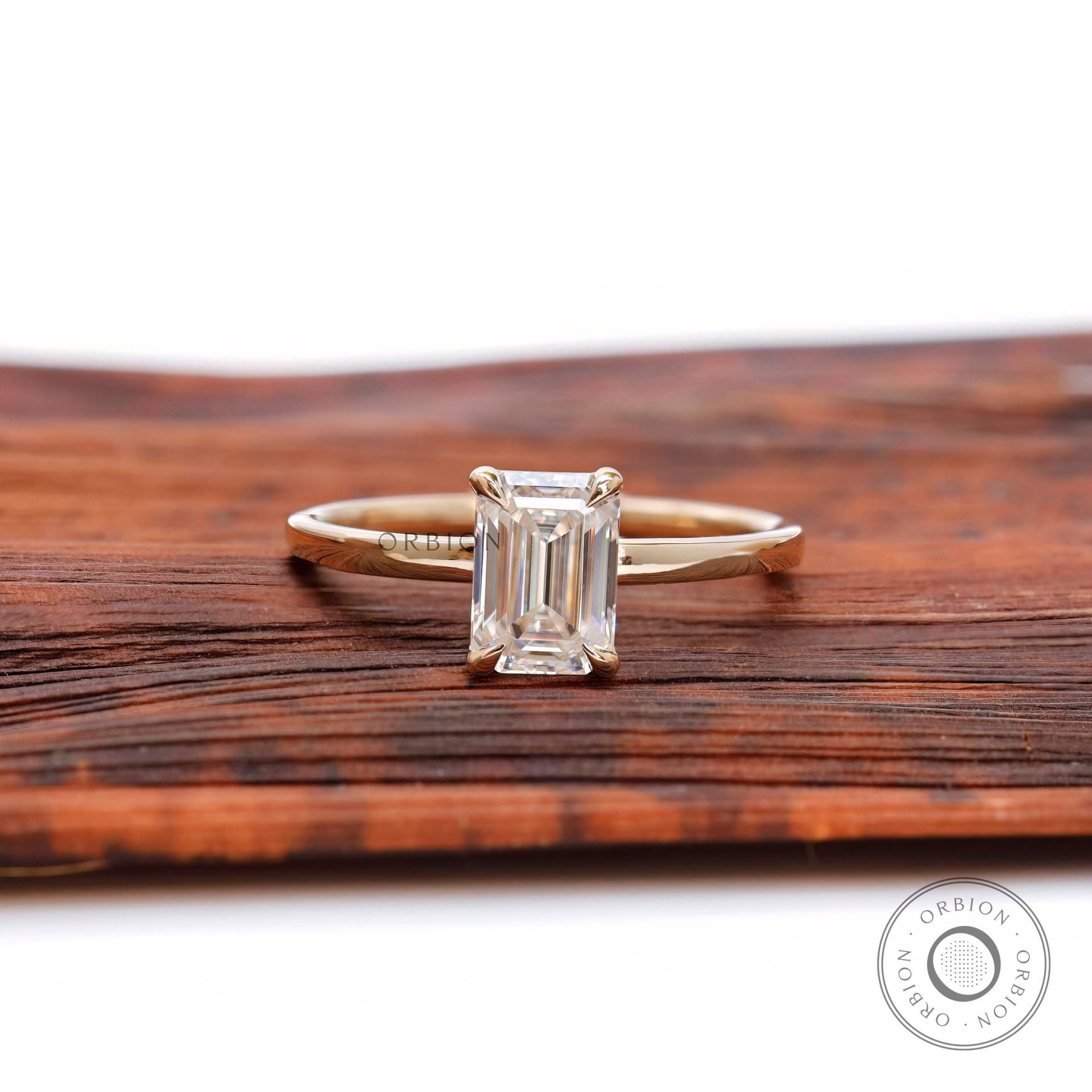 1.08 Ct Moissanite Verlobungsring, Rose Gold Solitaire Ring, Einfacher Ehering, Jubiläumsgeschenk Für Sie, Moissanit Verlobungsring von OrbionJewels