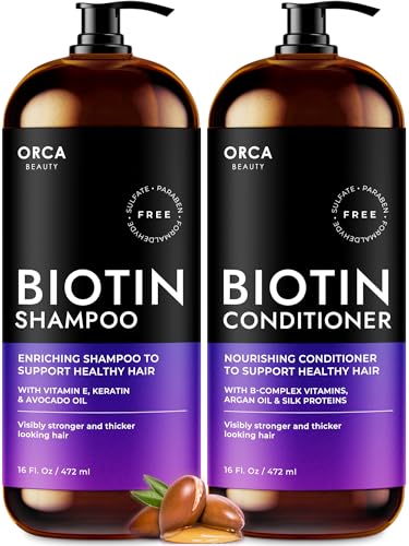 Biotin Shampoo und Conditioner Shampoo für dünner werdendes Haar und Haarausfall - Routine Shampoo und Conditioner für Frauen Haarausfall Haarverdichtung Shampoo - Biotin Shampoo und Conditioner für Haarwachstum Biotin Shampoo und Conditioner Shampoo für dünner werdendes Haar und Haarausfall - Routine Shampoo und Conditioner für Frauen Haarausfall Haarverdichtung Shampoo - Biotin Shampoo und Conditioner für Haarwachstum von Orca Beauty