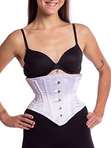 Orchard Corset CS-201 Damen Unterbrustkorsett aus Satin mit Stahlstäben - Weiß - 30" (Taille 35/36") von Orchard Corset