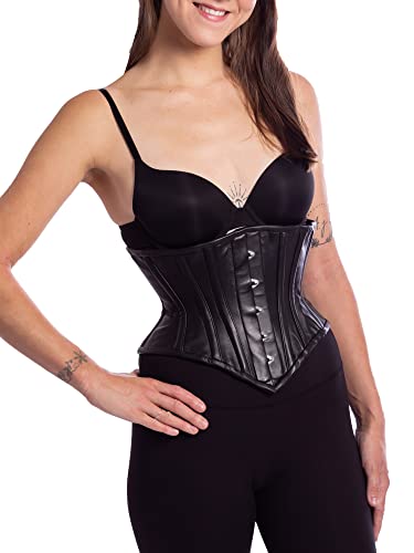 Orchard Corset CS-201 Unterbrustkorsett aus Leder, Stahlstäbchen, Taillentrainer - Schwarz - 22" (Taille 26/28") von Orchard Corset