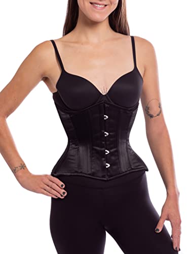 Orchard Corset CS-426 Standard Damen Satin Unterbrust Original Stahlstäbchen Taille Training Korsett - Schwarz - 26" (Taille 30/32") von Orchard Corset