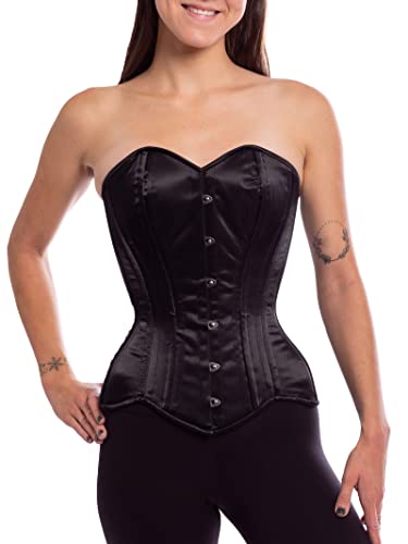 Orchard Corset CS-511 Overbust Black Satin Corset - Size 26 von Orchard Corset