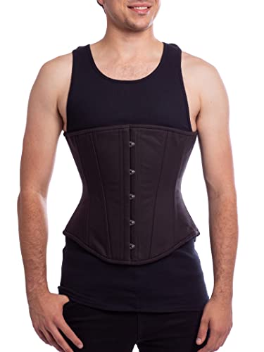 Orchard Corset CS-701 Herren Korsett aus Baumwolle mit Stahlstäben für Taillentraining, schwarz, 28" Taille 33/35" von Orchard Corset