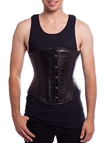 Orchard Corset CS-701 Herren Unterbrustkorsett aus Satin mit Stahlstäbchen, für Taillentraining - Schwarz - 36" (Taille 42/44") von Orchard Corset