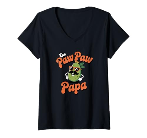 Damen The Paw Paw Papa, lustiges Obstgarten-Design T-Shirt mit V-Ausschnitt Damen The Paw Paw Papa, lustiges Obstgarten-Design T-Shirt mit V-Ausschnitt von Orchard Life Co