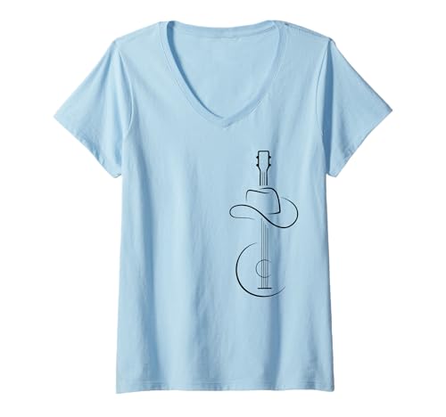 Damen Banjospieler Banjo String-Instrument, Country-Musik, Banjo T-Shirt mit V-Ausschnitt von Orchester-Musik-Instrument Zubehör Geschenke Shirt