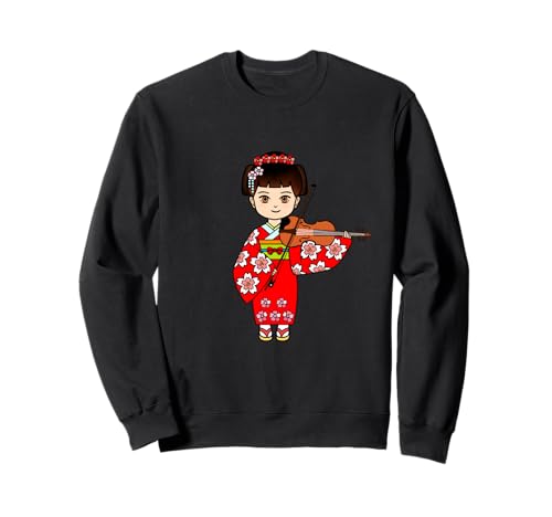 Japanisches Mädchen spielt Violine oder Bratsche Musik Cute Violinist Sweatshirt von Orchestra Classic Musician Gift Tee Shop
