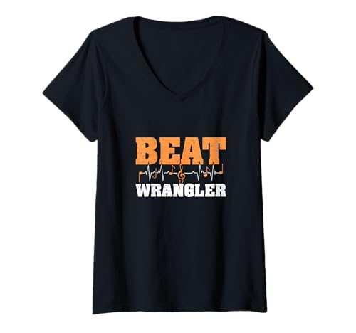 Damen Beat Wrangler Funny Orchestra Dirigting for Music Directors T-Shirt mit V-Ausschnitt Damen Beat Wrangler Funny Orchestra Dirigting for Music Directors T-Shirt mit V-Ausschnitt von Orchestra Maestro Cue