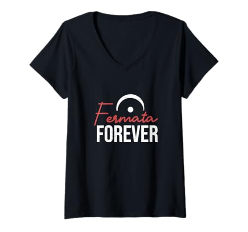 Damen Fermata Forever Funny Orchestra Dirigiert einen Musikdirektor T-Shirt mit V-Ausschnitt von Orchestra Maestro Cue