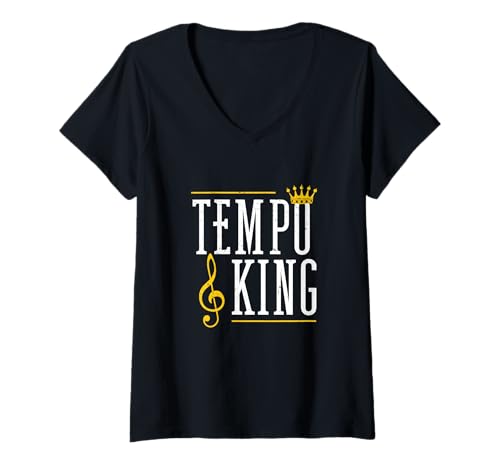 Damen Tempo King Funny Orchestra Dirigting for Music Directors T-Shirt mit V-Ausschnitt von Orchestra Maestro Cue