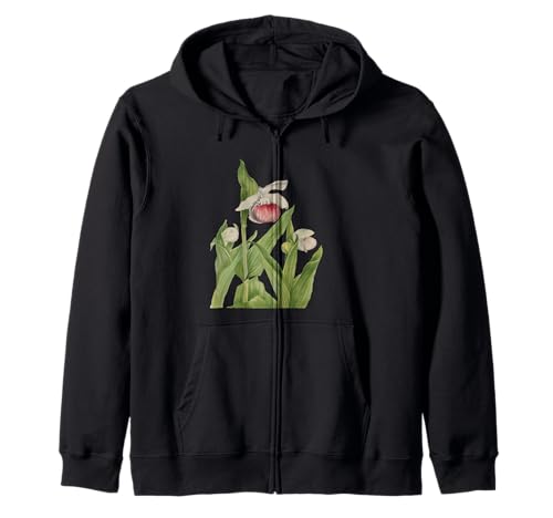 Rosa und Weiß Damen Slipper Botanical Vector Kapuzenjacke von Orchid Flower Gifts & Orchid Flora Tees by taiche