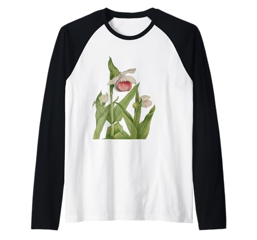 Rosa und Weiß Damen Slipper Botanical Vector Raglan von Orchid Flower Gifts & Orchid Flora Tees by taiche