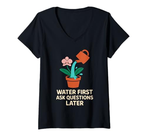 Damen Orchideenzüchter Whisperer Mom Seltene Pflanze Botanischer Gärtner T-Shirt mit V-Ausschnitt von Orchid Lover Rare Plant Grower Botanical Gardener