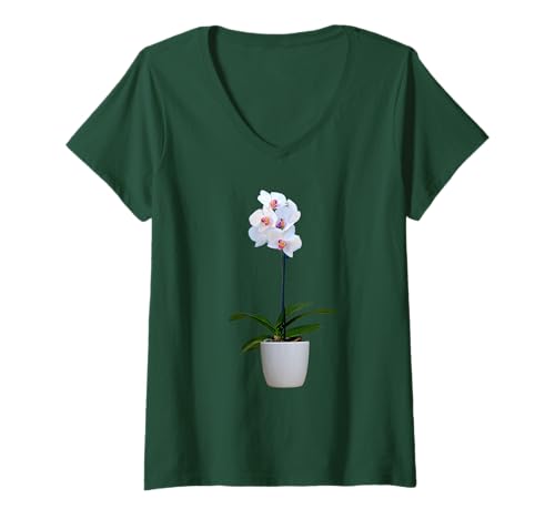 Damen Orchidee Blume - Pflanzenliebhaber Florist T-Shirt mit V-Ausschnitt Damen Orchidee Blume - Pflanzenliebhaber Florist T-Shirt mit V-Ausschnitt von Orchid designs for Orchid Lover