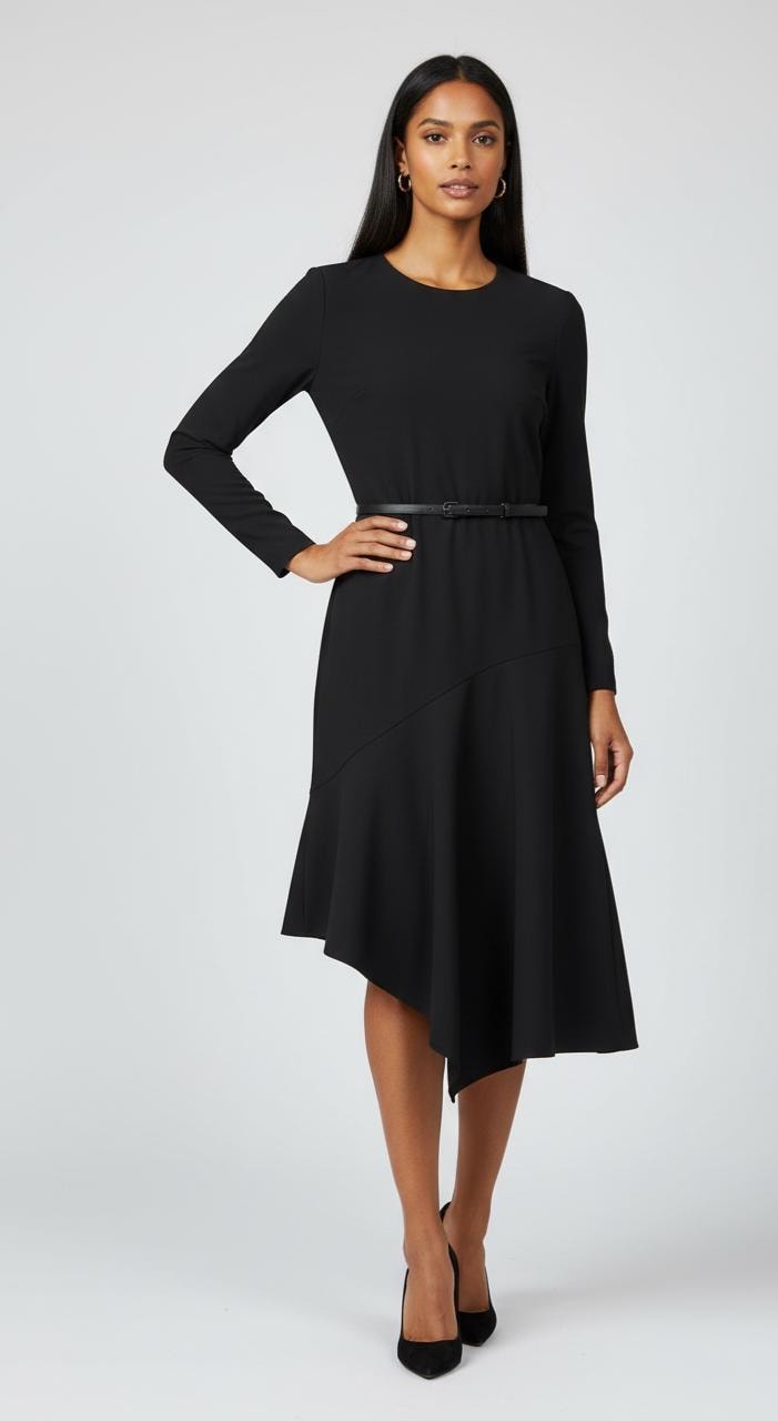 Schwarzes Midikleid Für Frauen von OrchideaDellEtna