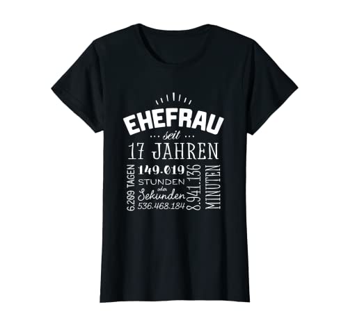 Damen Ehefrau 17 Jahre Hochzeitstag Geschenk Frau Orchideenhochzei T-Shirt von Orchideenhochzeit 17. Hochzeitstag Geschenk
