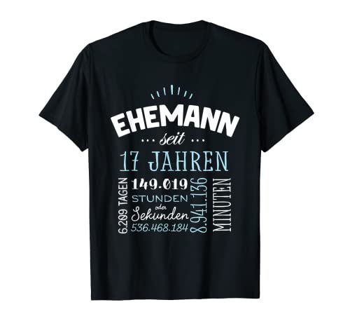 Herren Ehemann 17 Jahre Hochzeitstag Mann Orchideenhochzeit T-Shirt von Orchideenhochzeit 17. Hochzeitstag Geschenk