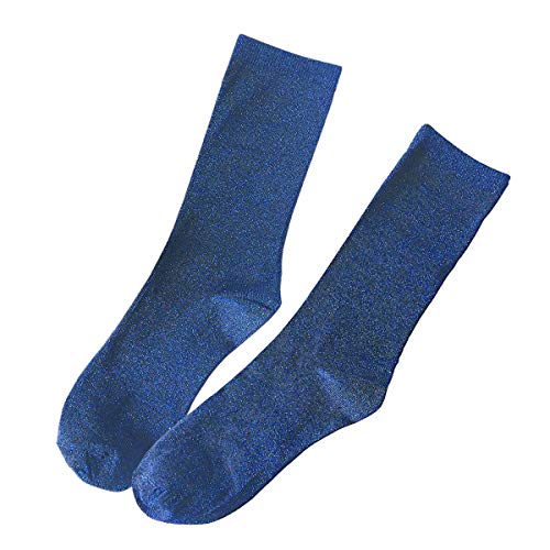 Orcle 2 Paar Damen-Socken, Glitzer, knöchelhoch, Retro-Socken, navy, Einheitsgröße von Orcle