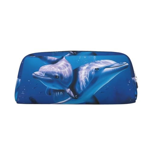 Aquatic Biologicals Bedrucktes Federmäppchen Leder Make-up Tasche Tragbare Reise Kulturbeutel Reißverschluss Kleine Aufbewahrungstasche für Frauen Mädchen, silber, Einheitsgröße, Kulturbeutel von OrcoW