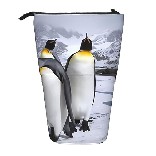Arctic Animals Pinguine Ständer Stifthalter einziehbares Teleskop-Federmäppchen Niedliches Stifteetui Pop-Up-Bleistiftbeutel Tragbare Multifunktionale Make-up-Tasche Schreibwaren-Organizer für Schule von OrcoW