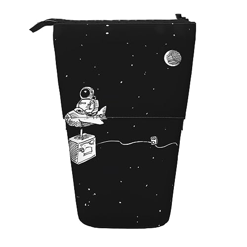 Astronaut Galaxy Ständer Bleistifthalter Einziehbares Teleskop-Bleistiftetui Niedliche Stifttasche Pop Up Bleistift Tasche Tragbare Multifunktionale Make-up Tasche Schreibwaren Organizer für Schule von OrcoW