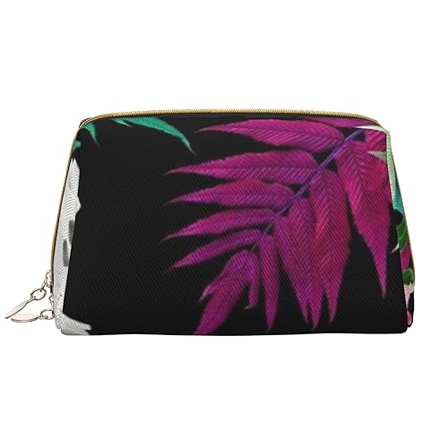 Best Floral Tulpe Muster Druck Leder Kosmetiktasche Tragbare Wasserdichte Make-up Tasche Reise Kulturbeutel Make-up Organizer für Mädchen Frauen Frau Geschenk, weiß, Einheitsgröße von OrcoW