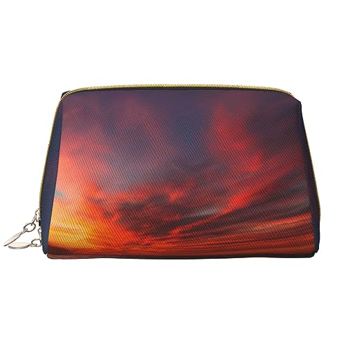 Best Time to See Sunrise Print Leder Kosmetiktasche Tragbare Wasserdichte Make-up-Tasche Reise Kulturbeutel Make-up Organizer für Mädchen Frauen Frau Geschenk, weiß, Einheitsgröße von OrcoW