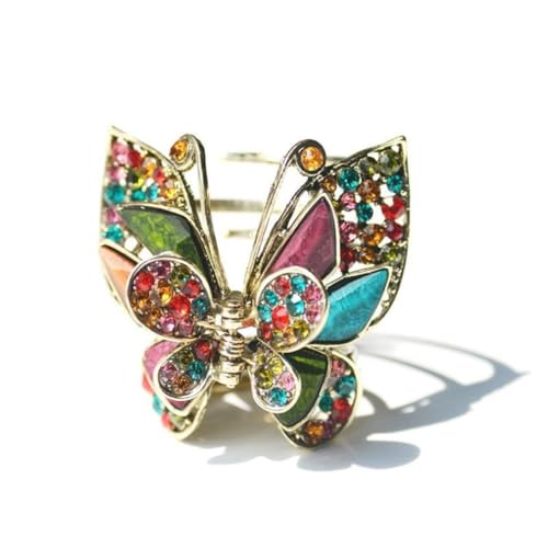 Bunte Schmetterling Hai Clip Vintage Haarspange Harz Bunte Schmetterling mit Diamant Greifer Clip Schmetterling Haarklammer Haarspange Haarklammern Starker Halt Haarspange Mode Haarschmuck für Frauen von OrcoW
