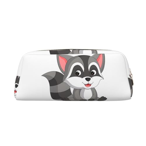 Cartoon Waschbär gedruckt Federmäppchen Leder Make-up Tasche Tragbare Reise Kulturbeutel Reißverschluss Kleine Aufbewahrungstasche für Frauen Mädchen, gold, Einheitsgröße, Kulturbeutel von OrcoW