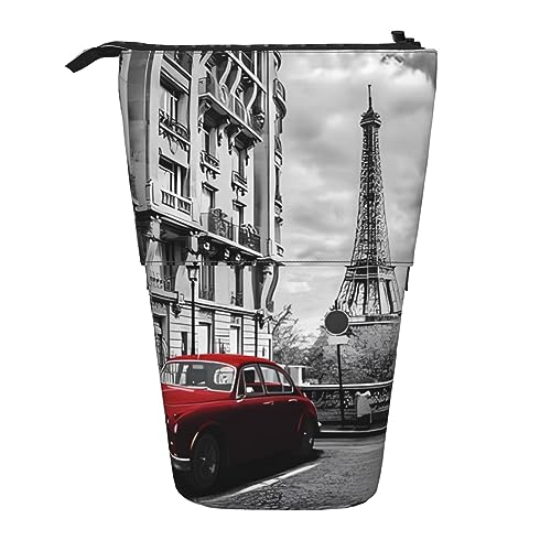 City Street Red Car Stand Pencil Holder Retractable Telescopic Pencil Case Cute Pen Pouch Pop Up Pencil Bag Portable Multifunctional Makeup Bag Stationery Organizer for School Office, Schwarz , von OrcoW