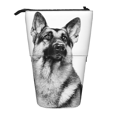 Deutscher Schäferhund Ständer Bleistifthalter Ausziehbares Teleskop-Bleistiftetui Niedliche Stifttasche Pop Up Bleistift Tasche Tragbare Multifunktionale Make-up Tasche Schreibwaren Organizer für von OrcoW