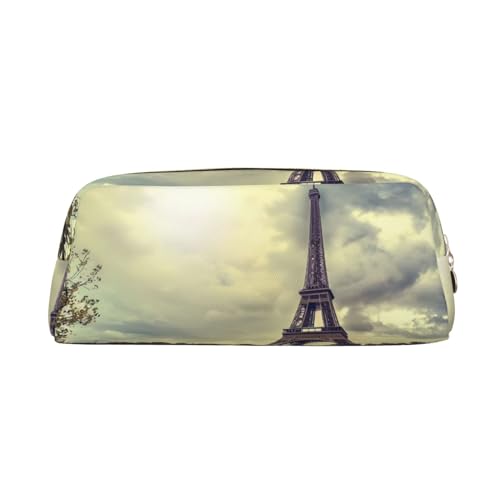 Eiffelturm Paris Bedrucktes Federmäppchen Leder Make-up Tasche Tragbare Reise Kulturbeutel Reißverschluss Kleine Aufbewahrungstasche für Frauen Mädchen, gold, Einheitsgröße, Kulturbeutel von OrcoW