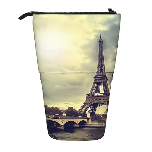 Eiffelturm Paris Ständer Bleistifthalter Einziehbare Teleskop-Bleistiftmäppchen Niedliche Stifttasche Pop Up Bleistift Tasche Tragbare Multifunktionale Make-up Tasche Schreibwaren Organizer für Schule von OrcoW