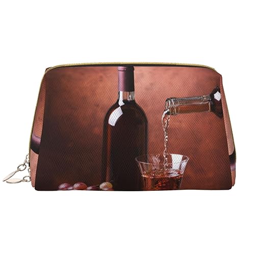 Getränke-Restaurant-Druck-Leder-Kosmetiktasche, tragbar, wasserdicht, Make-up-Tasche, Reise-Kulturbeutel, Make-up-Organizer für Mädchen, Frauen, Ehefrau, Geschenk, weiß, Einheitsgröße von OrcoW