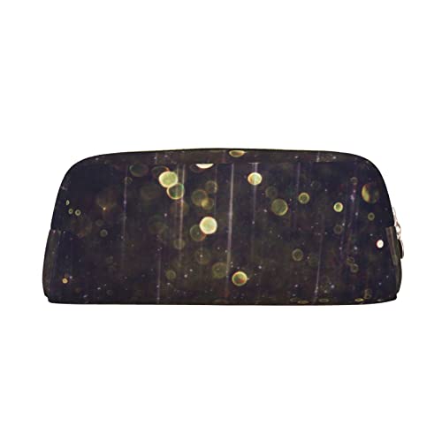 Gold Sparkling Star Printed Pencil Case Leather Makeup Bag Portable Travel Toiletry Bag Zipper Small Storage Bag for Women Girls, gold, Einheitsgröße, Kulturbeutel von OrcoW