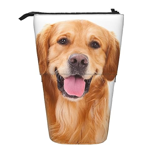 Golden Retriever Ständer Stifthalter einziehbares Teleskop-Bleistiftetui, niedliches Stifteetui, Pop-Up-Bleistiftbeutel, tragbar, multifunktional, Make-up-Tasche, Schreibwaren-Organizer für Schule, von OrcoW